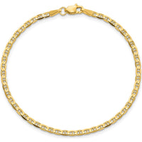 10K Yellow Gold 7" Anchor Chain Bracelet with Lobster Clasp
