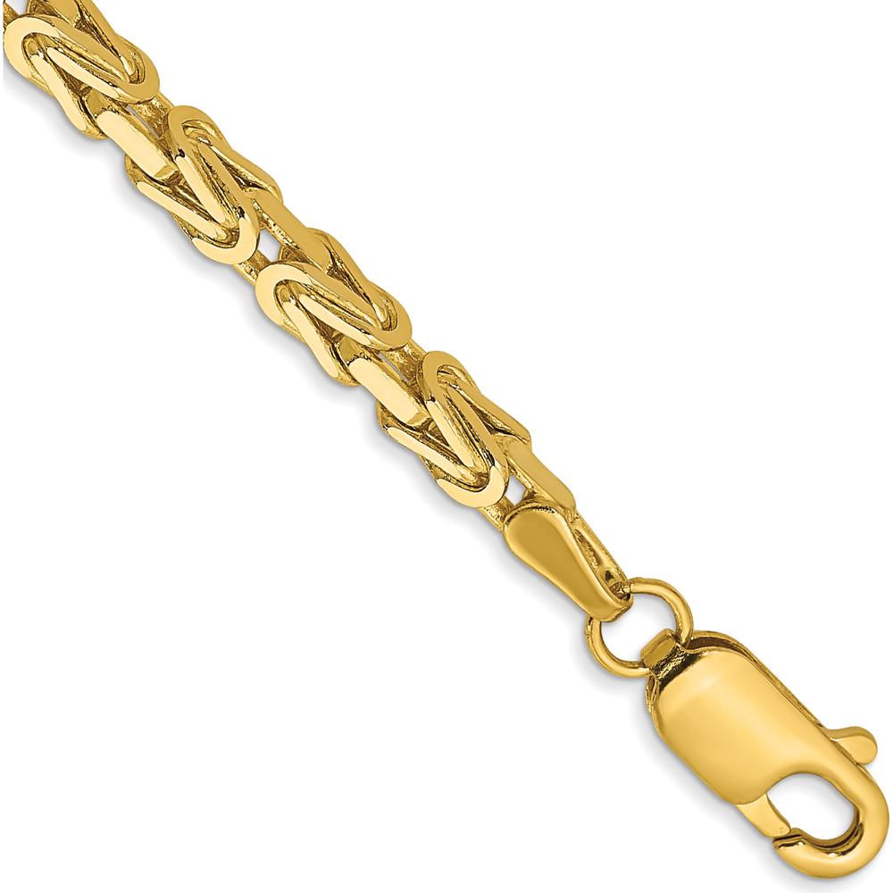 10K Yellow Gold 7" Byzantine Chain Bracelet - 2.5mm Width