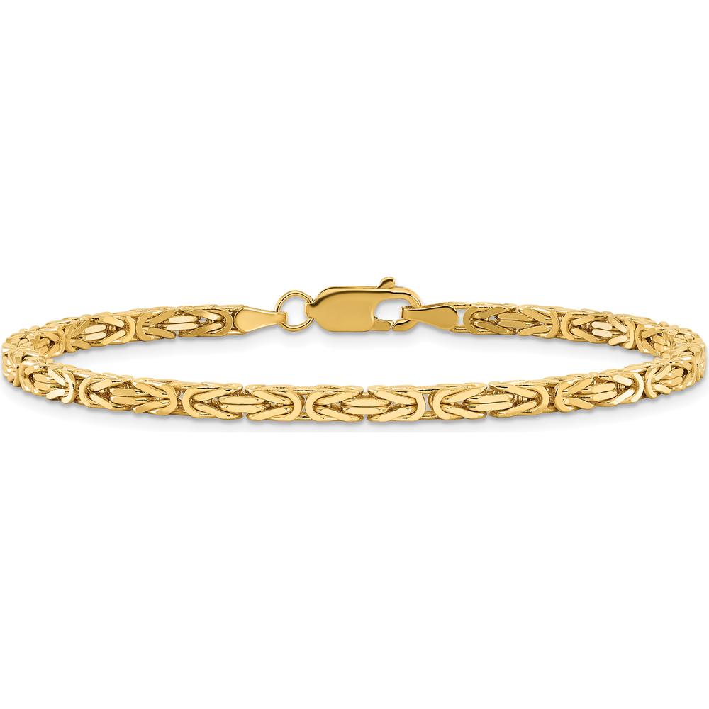 10K Yellow Gold 7" Byzantine Chain Bracelet - 2.5mm Width