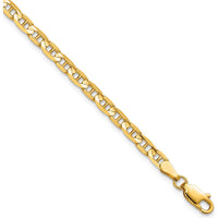 10K Yellow Gold 7" Concave Anchor Chain Bracelet - 3.75mm Width