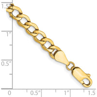 10K Yellow Gold 7" Curb Link Chain Bracelet - 5.25mm Width