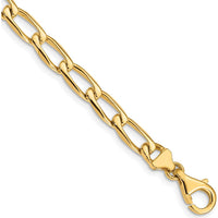 10K Yellow Gold 7" Hand-Polished Open Link Bracelet - 5.9mm Width