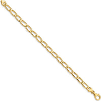 10K Yellow Gold 7" Hand-Polished Open Link Bracelet - 5.9mm Width