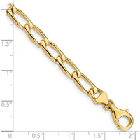 10K Yellow Gold 7" Hand-Polished Open Link Bracelet - 5.9mm Width