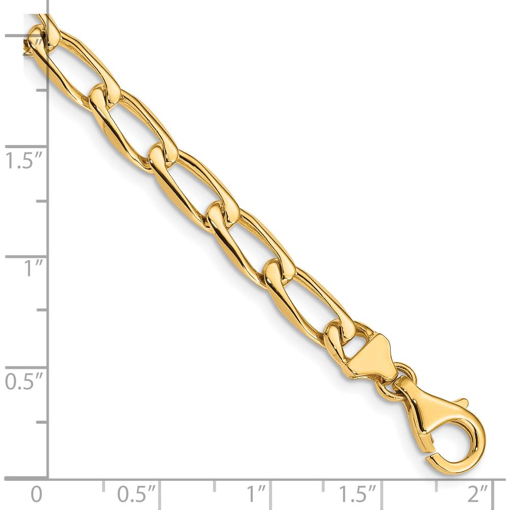 10K Yellow Gold 7" Hand-Polished Open Link Bracelet - 5.9mm Width