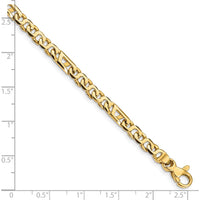10K Yellow Gold 7" Polished Fancy Link Bracelet - 4.3mm Width