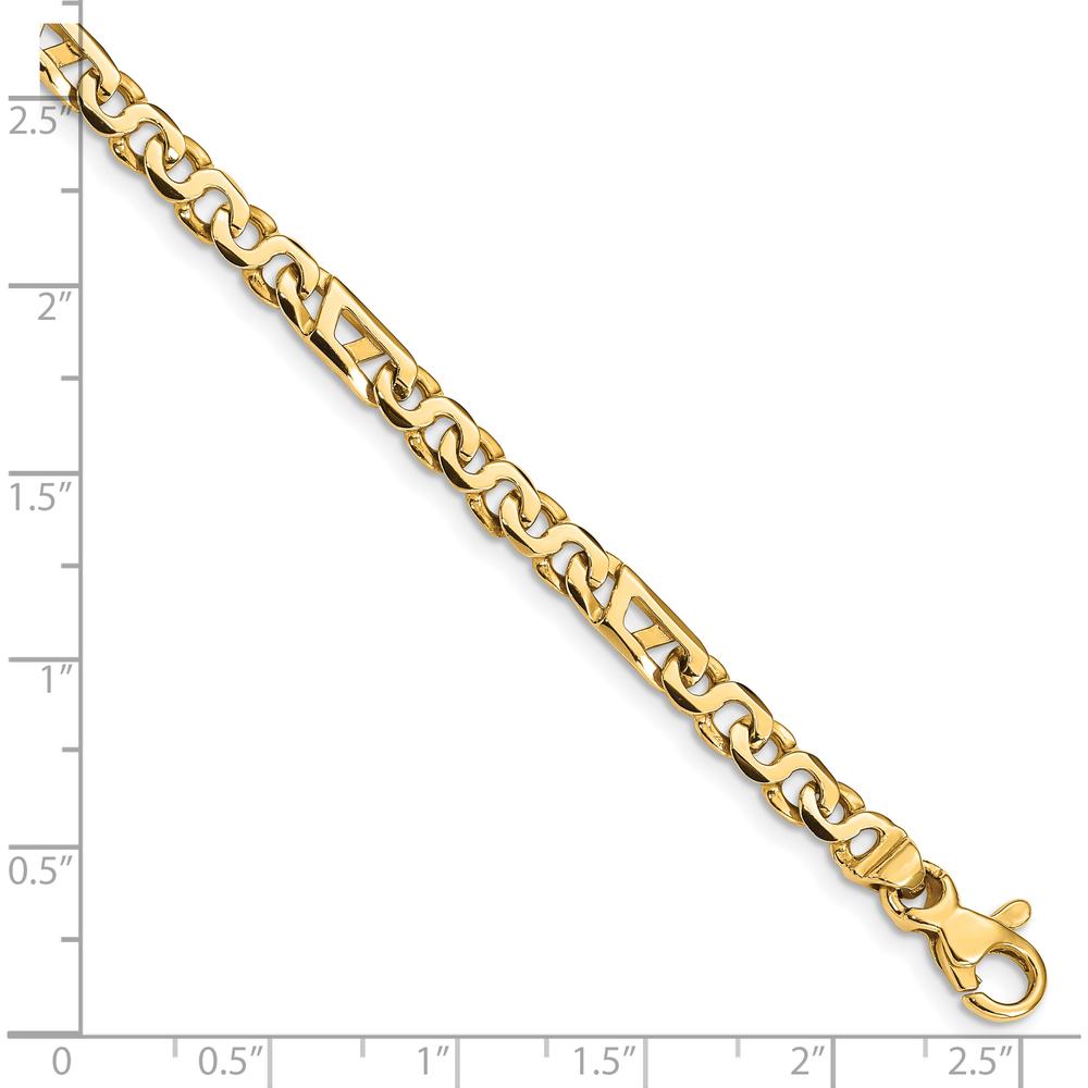 10K Yellow Gold 7" Polished Fancy Link Bracelet - 4.3mm Width