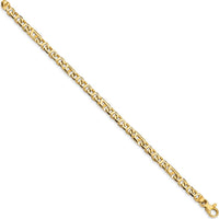 10K Yellow Gold 7" Polished Fancy Link Bracelet - 4.3mm Width