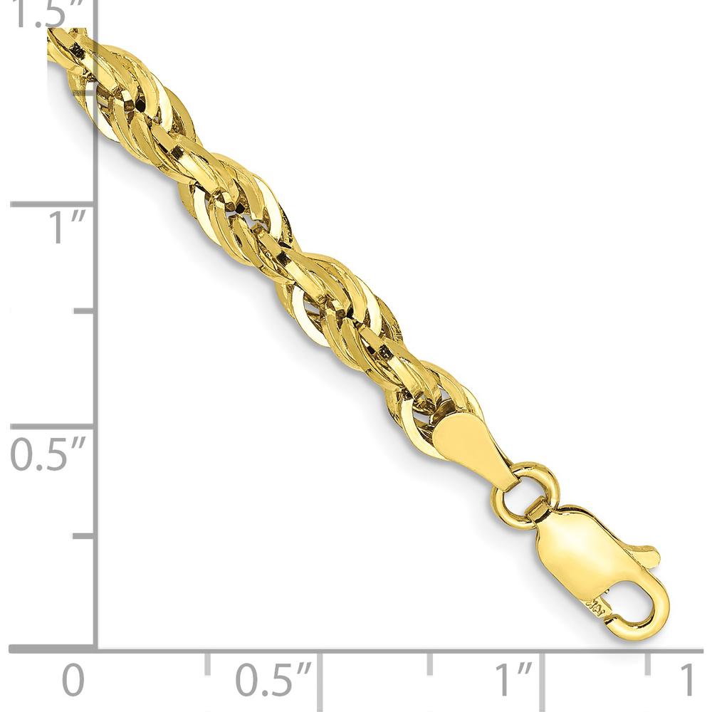 10K Yellow Gold 7" Rope Chain Bracelet - 4.25mm Width