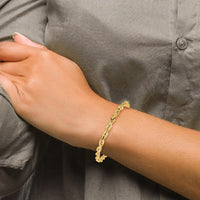 10K Yellow Gold 7" Rope Chain Bracelet - 4.25mm Width