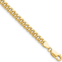 10K Yellow Gold 7" Semi-Solid Miami Cuban Chain Bracelet - 4.5mm Width