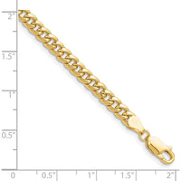 10K Yellow Gold 7" Semi-Solid Miami Cuban Chain Bracelet - 4.5mm Width
