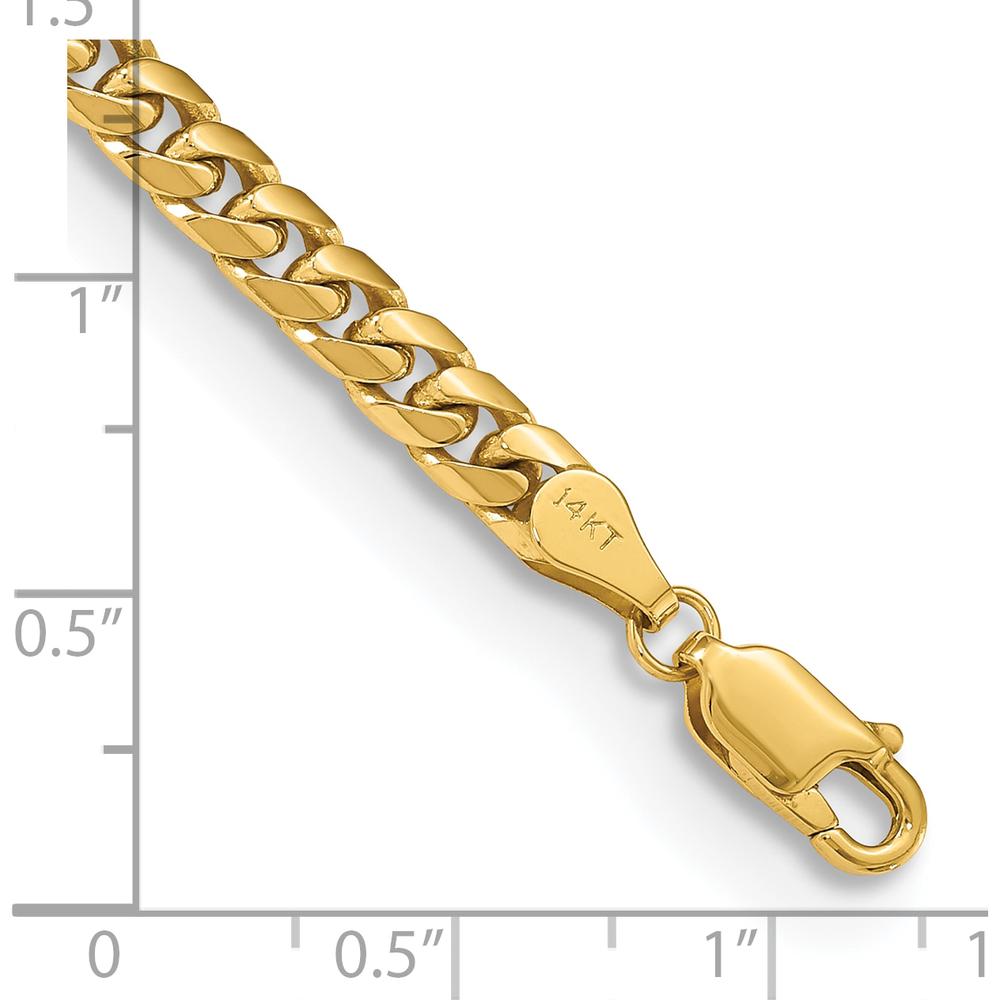 10K Yellow Gold 7" Solid Miami Cuban Link Bracelet - 4.3mm Width