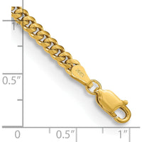 10K Yellow Gold 7" Solid Miami Cuban Link Bracelet with Polished Finish - 3.5mm