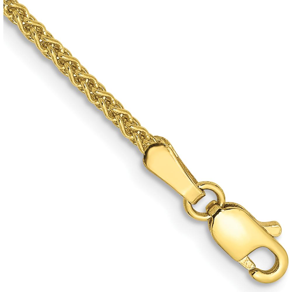 10K Yellow Gold 7" Spiga Chain Bracelet - 1.7mm Width with Lobster Clasp