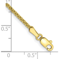 10K Yellow Gold 7" Spiga Chain Bracelet - 1.7mm Width with Lobster Clasp