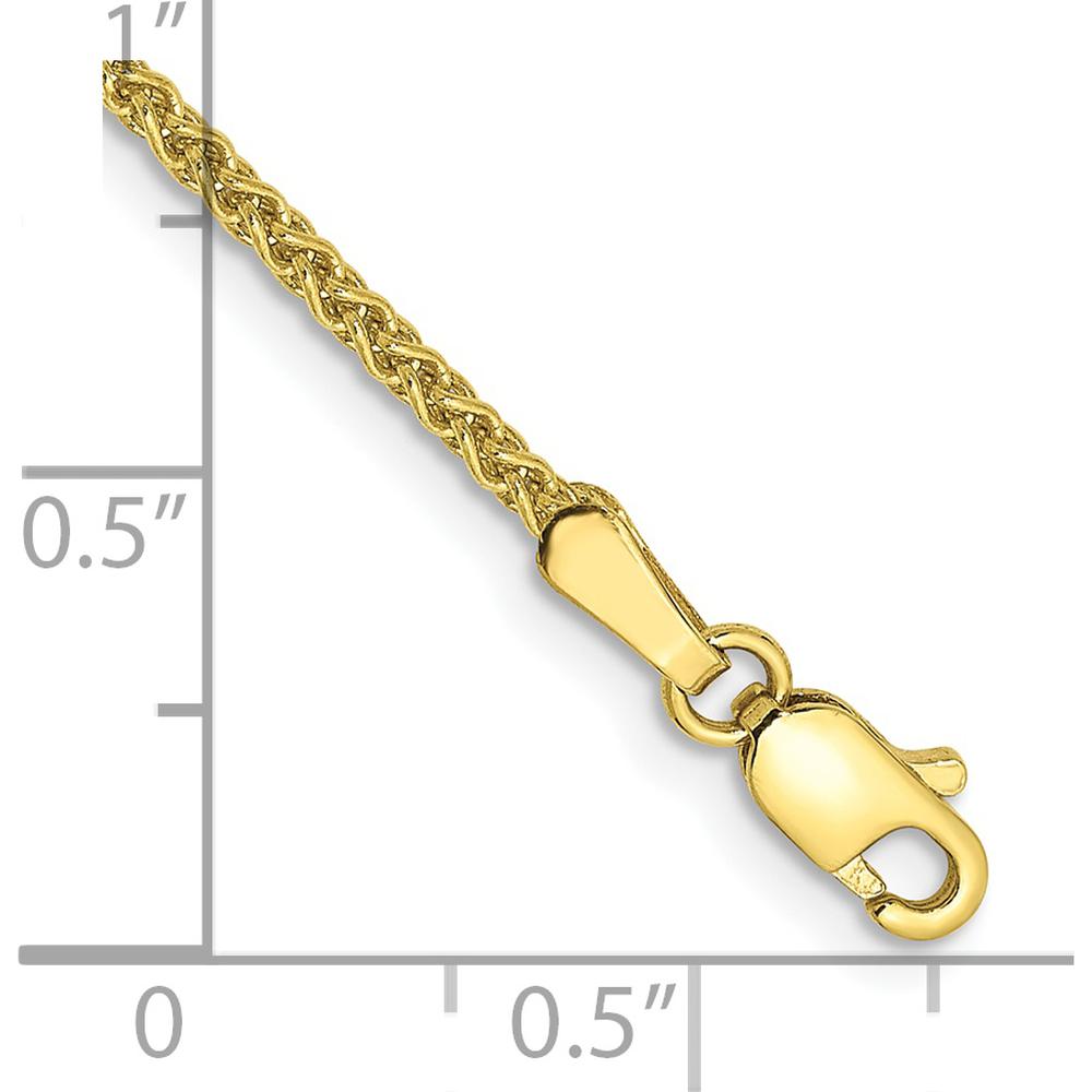 10K Yellow Gold 7" Spiga Chain Bracelet - 1.7mm Width with Lobster Clasp