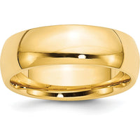 10K Yellow Gold 7mm Comfort Fit Polished Wedding Band