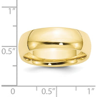 10K Yellow Gold 7mm Comfort Fit Polished Wedding Band - Size 13.5