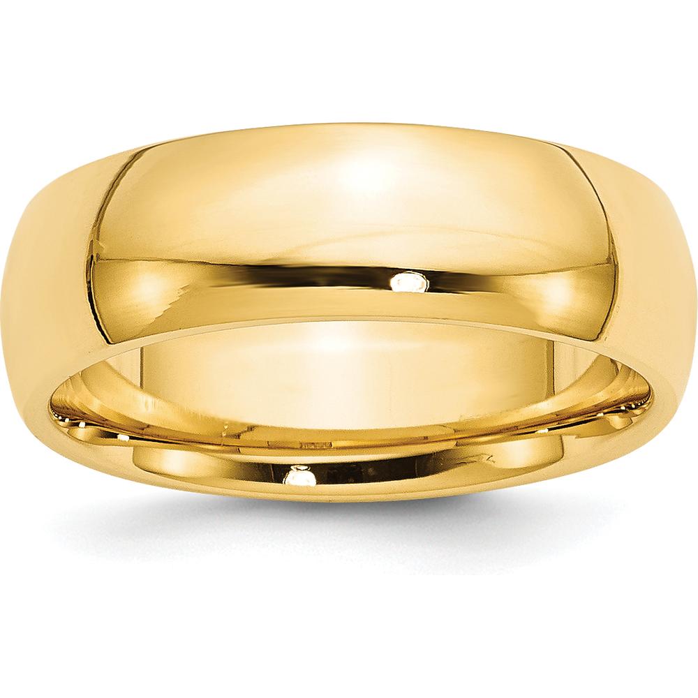 10K Yellow Gold 7mm Comfort Fit Polished Wedding Band - Size 9