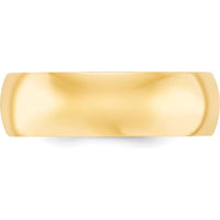 10K Yellow Gold 7mm Comfort Fit Polished Wedding Band - Size 9