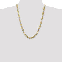 10K Yellow Gold 7mm Concave Anchor Chain Necklace - 24"
