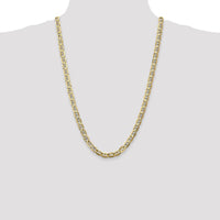 10K Yellow Gold 7mm Concave Anchor Chain Necklace - 26" Length