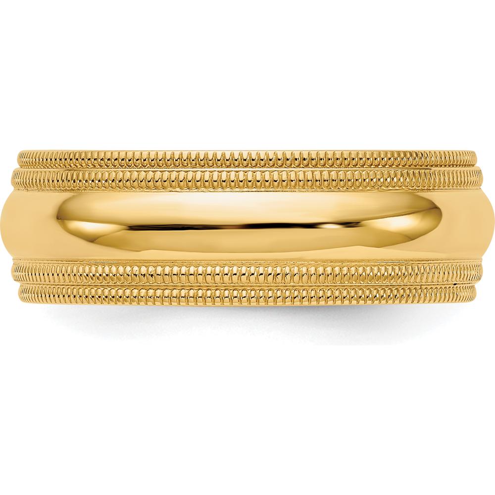 10K Yellow Gold 7mm Double Milgrain Comfort Fit Wedding Band