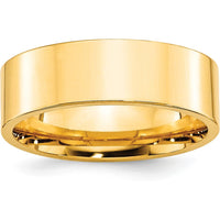 10K Yellow Gold 7mm Flat Comfort Fit Wedding Band - Size 5