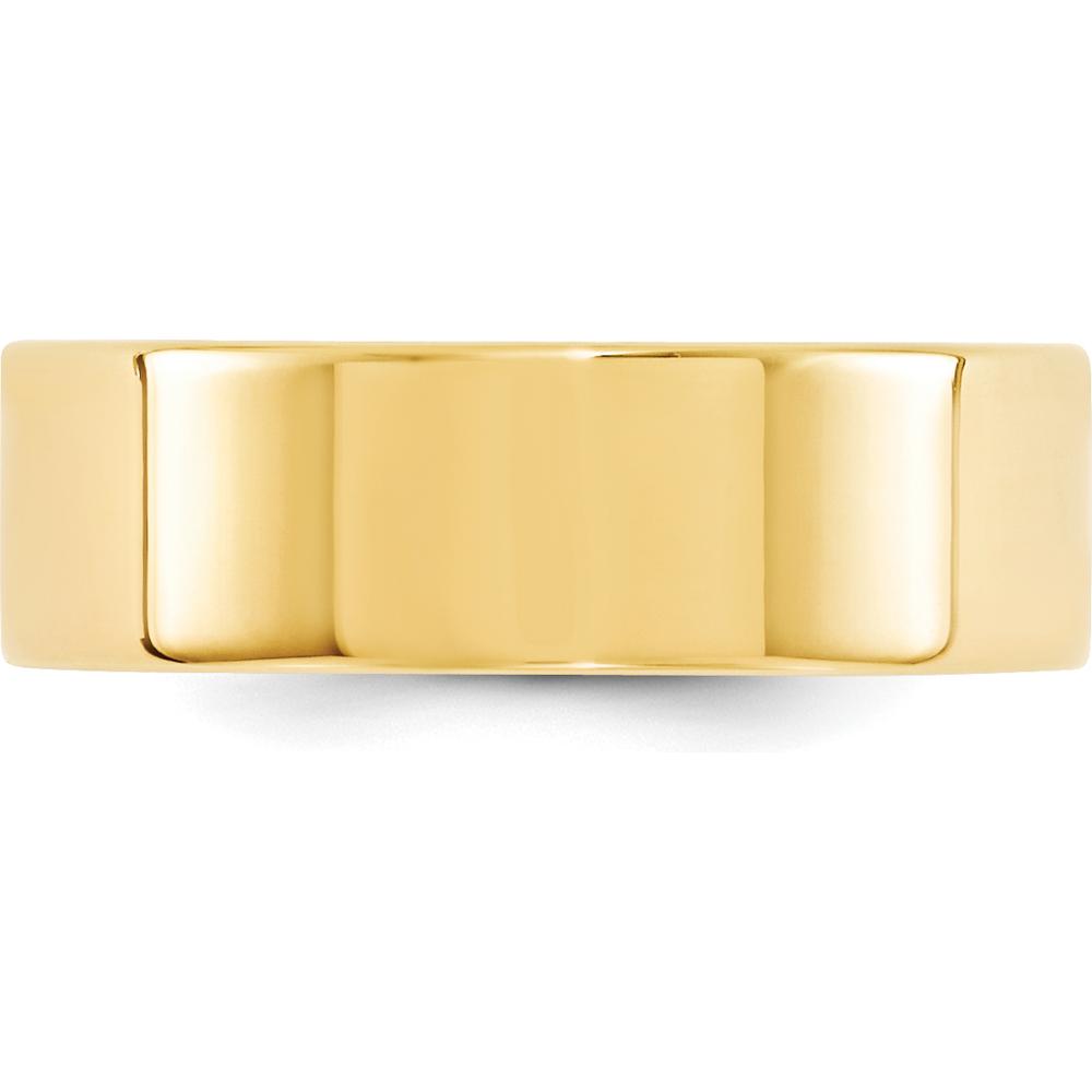 10K Yellow Gold 7mm Flat Comfort Fit Wedding Band - Size 5