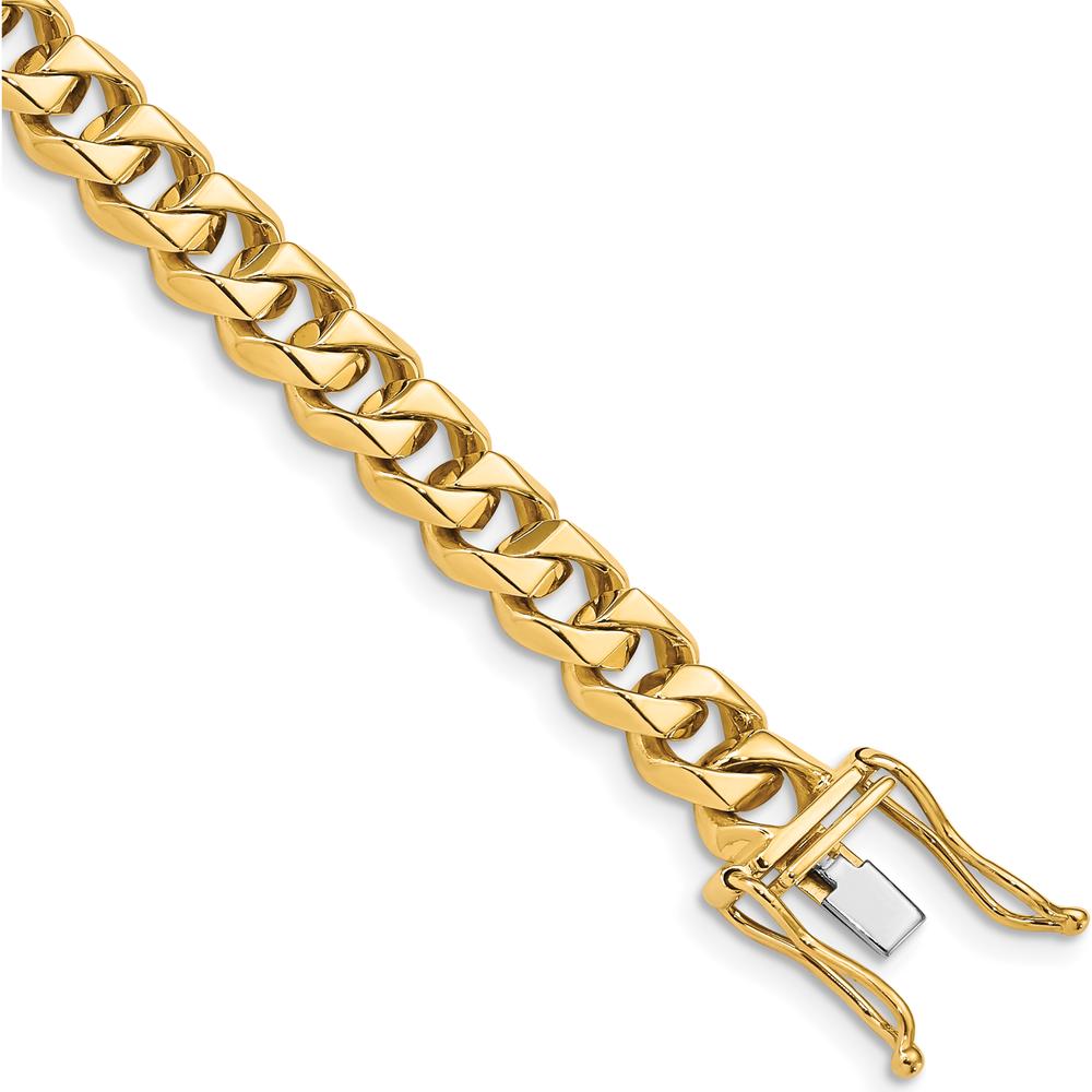 10K Yellow Gold 7mm Hand-Polished Curb Link Bracelet with Box Clasp