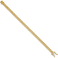 10K Yellow Gold 7mm Hand-Polished Curb Link Bracelet with Box Clasp
