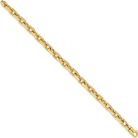 10K Yellow Gold 7mm Hand-Polished Fancy Link Bracelet - 8.5" Length