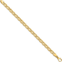 10K Yellow Gold 7mm Hand Polished Fancy Link Chain Bracelet