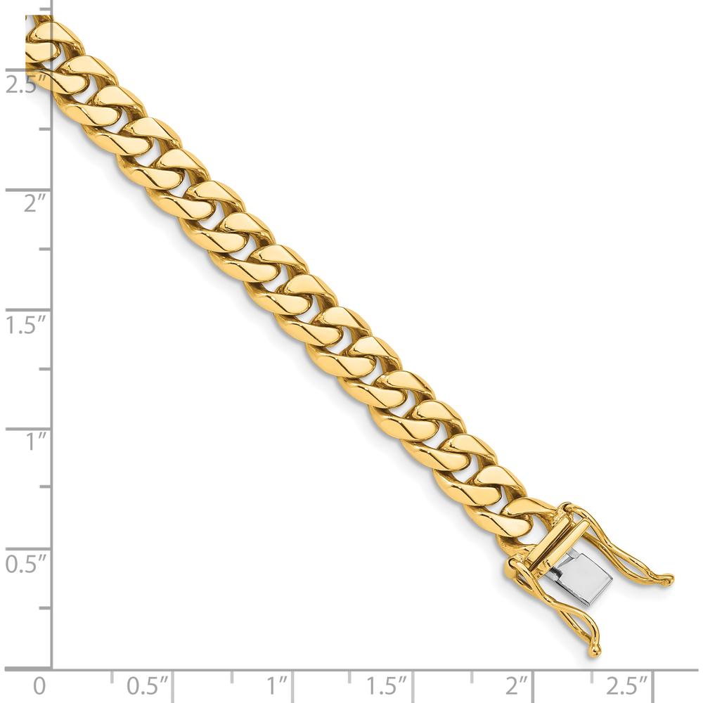 10K Yellow Gold 7mm Hand-Polished Miami Cuban Chain Bracelet - 8.25"