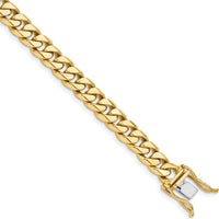 10K Yellow Gold 7mm Hand-Polished Miami Cuban Chain Bracelet - 9.25in Length
