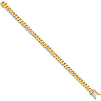 10K Yellow Gold 7mm Hand-Polished Miami Cuban Chain Bracelet - 9.25in Length