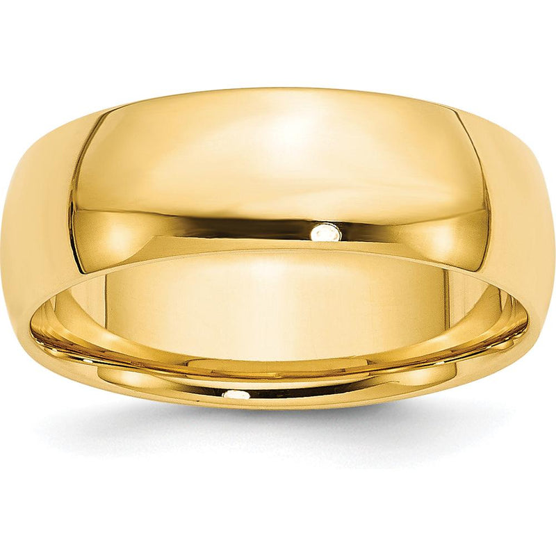 10K Yellow Gold 7mm Polished Comfort Fit Wedding Band