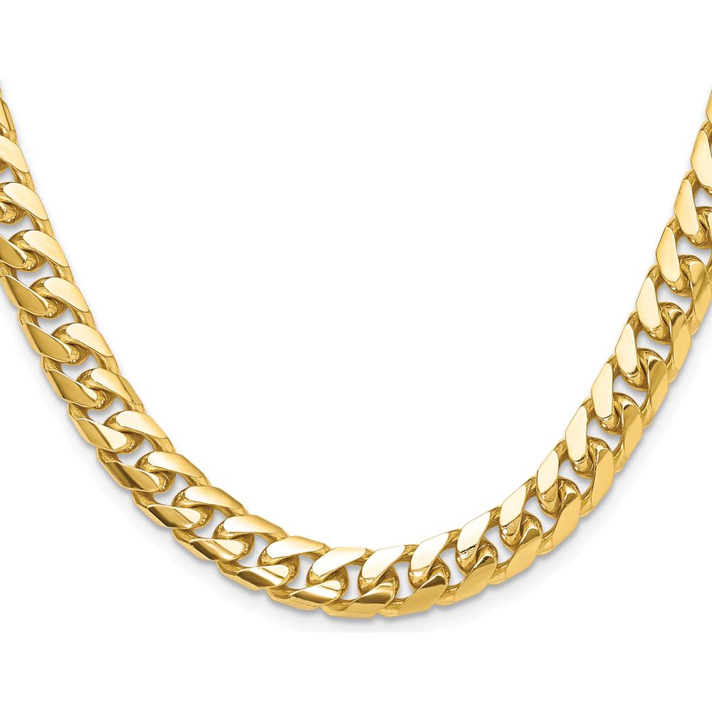 10K Yellow Gold 8.0mm Solid Miami Cuban Chain Necklace - 22"