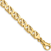 10K Yellow Gold 8.25" Fancy Link Bracelet - Hand Polished Finish