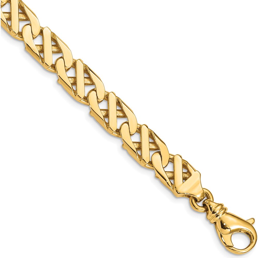 10K Yellow Gold 8.25" Fancy Link Bracelet - Hand Polished Finish