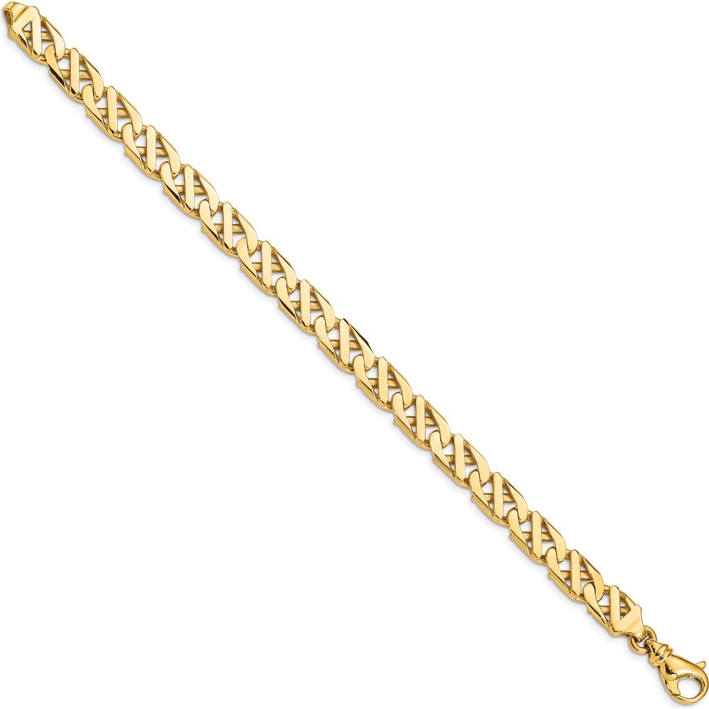 10K Yellow Gold 8.25" Fancy Link Bracelet - Hand Polished Finish