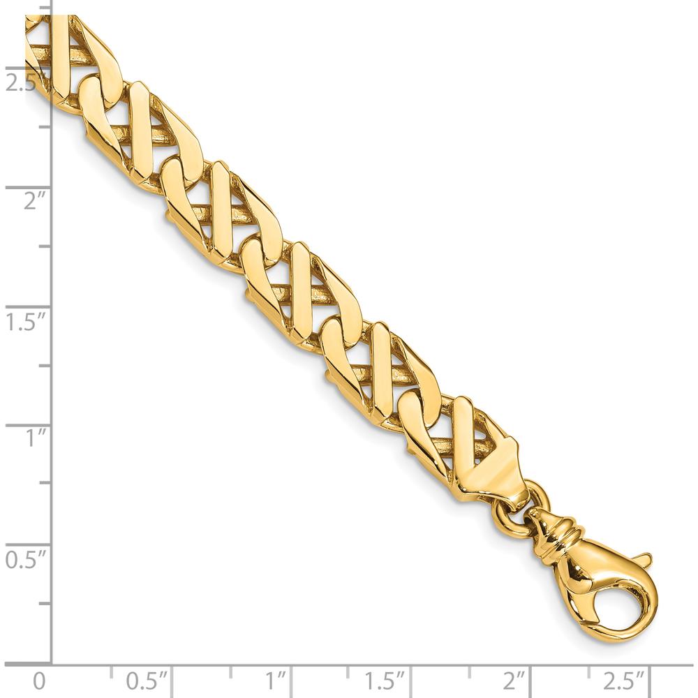 10K Yellow Gold 8.25" Fancy Link Bracelet - Hand Polished Finish
