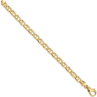 10K Yellow Gold 8.25" Fancy Link Bracelet with Lobster Clasp - Hand-polished Finish