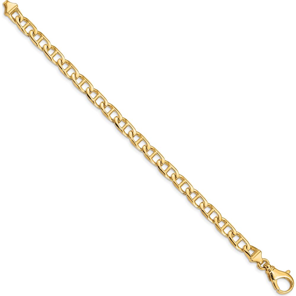 10K Yellow Gold 8.25" Fancy Link Bracelet with Lobster Clasp - Hand-polished Finish