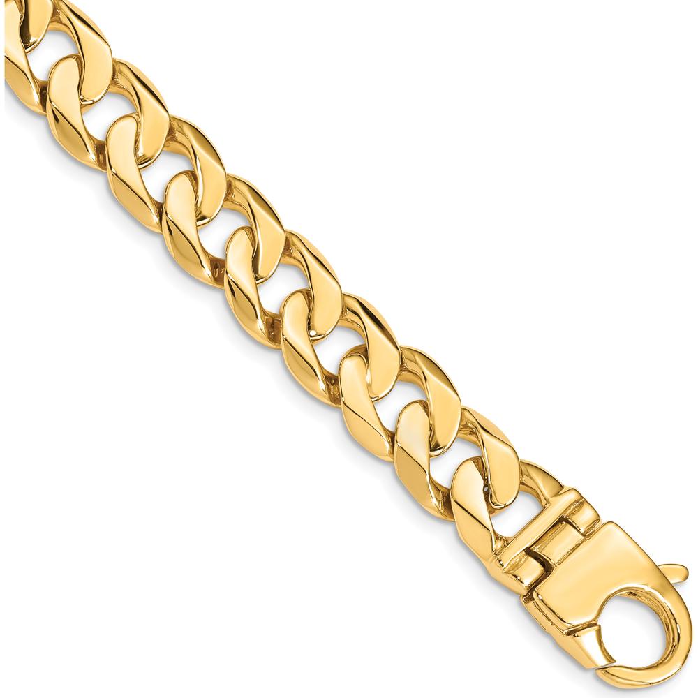 10K Yellow Gold 8.25" Hand Polished Fancy Curb Link Bracelet