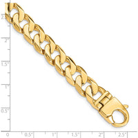 10K Yellow Gold 8.25" Hand Polished Fancy Curb Link Bracelet