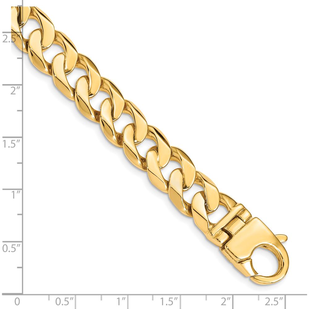 10K Yellow Gold 8.25" Hand Polished Fancy Curb Link Bracelet