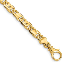 10K Yellow Gold 8.25" Polished Fancy Link Chain Bracelet - 5.8mm Width