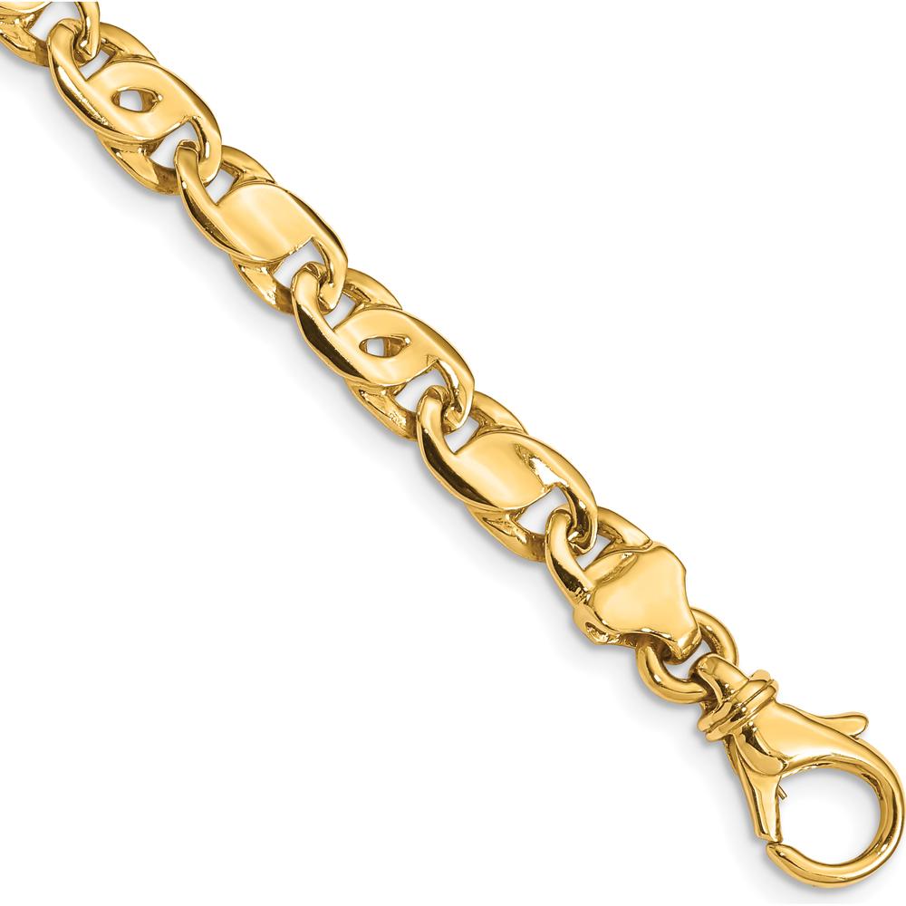10K Yellow Gold 8.25" Polished Fancy Link Chain Bracelet - 5.8mm Width
